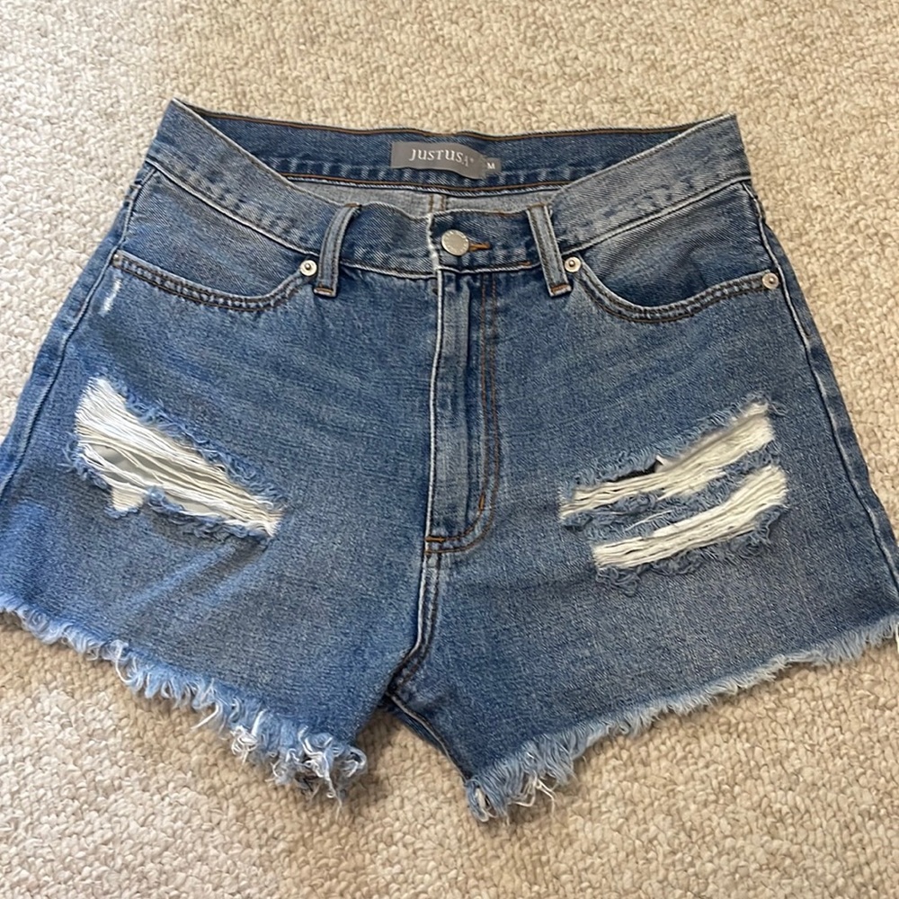 Distressed Denim Shorts